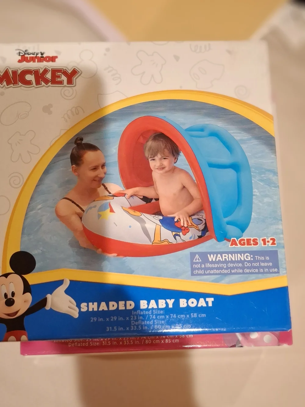 Disney Minnie and Micky Shaded Baby Boats Floats (Two) - Pink, Blue